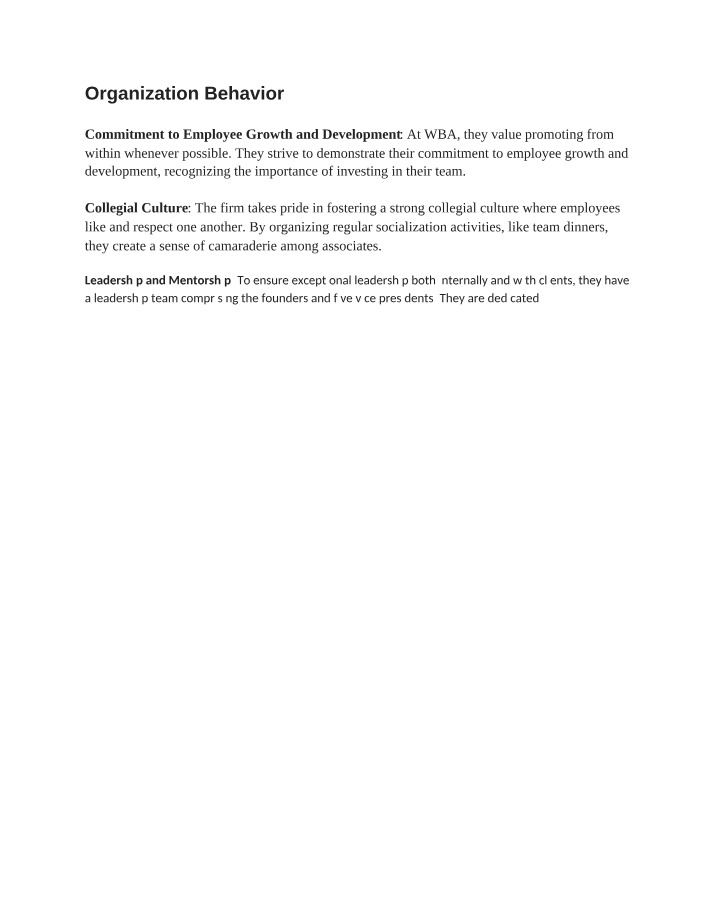 Notes on Organizational Behavior