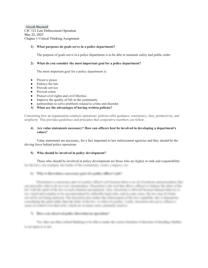 Goals, Policies, and Values in Law - Purposes and Advantages