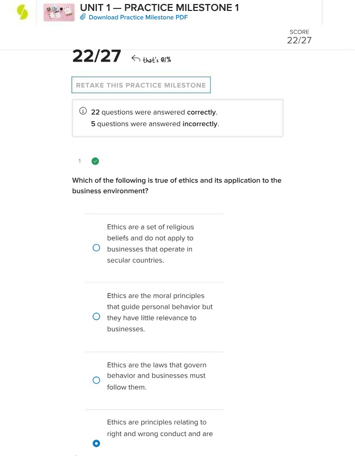 Practice Milestone 1 for Unit 1
