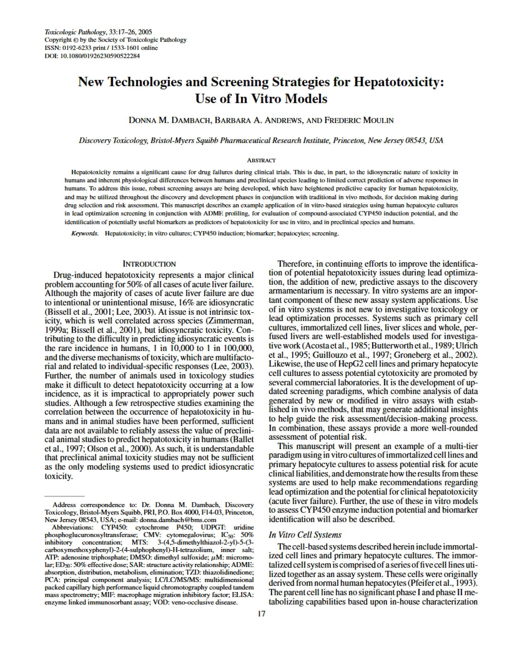 Hepatotoxicity Screening New Tech and Strategies