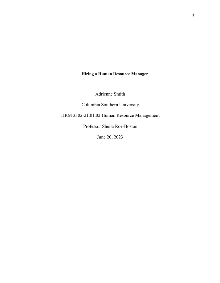 HRM3302 - Resource 3