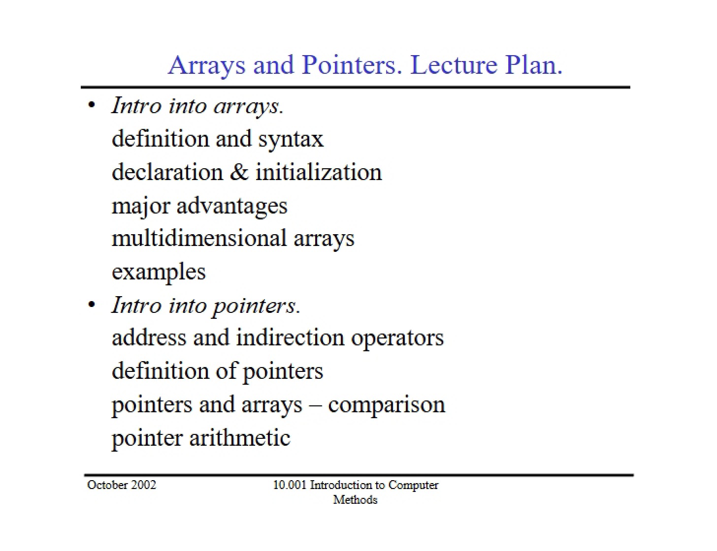 Guide to Pointers and Arrays