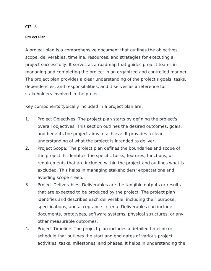 Project Plan - Systems Analysis and Design