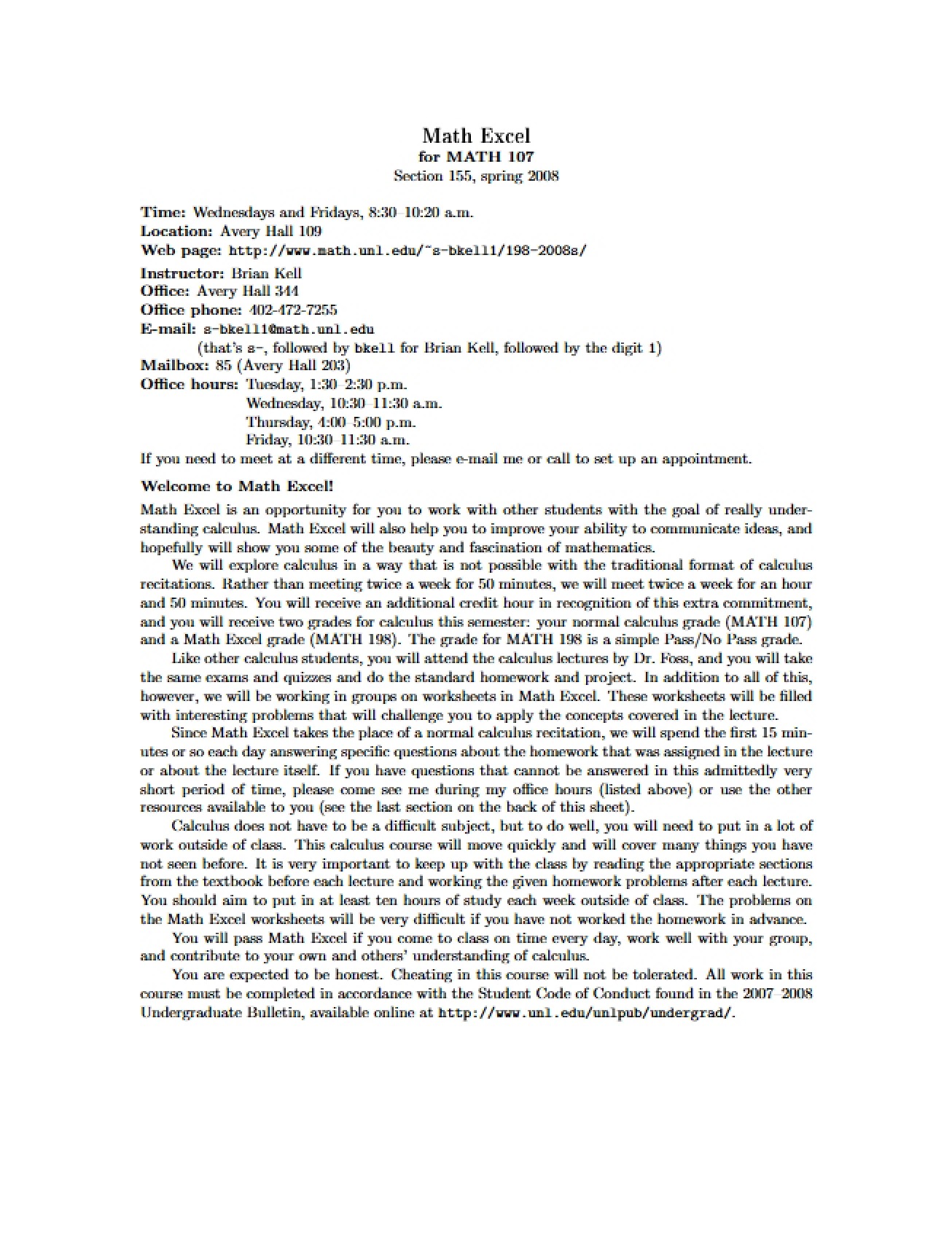 Course Syllabus