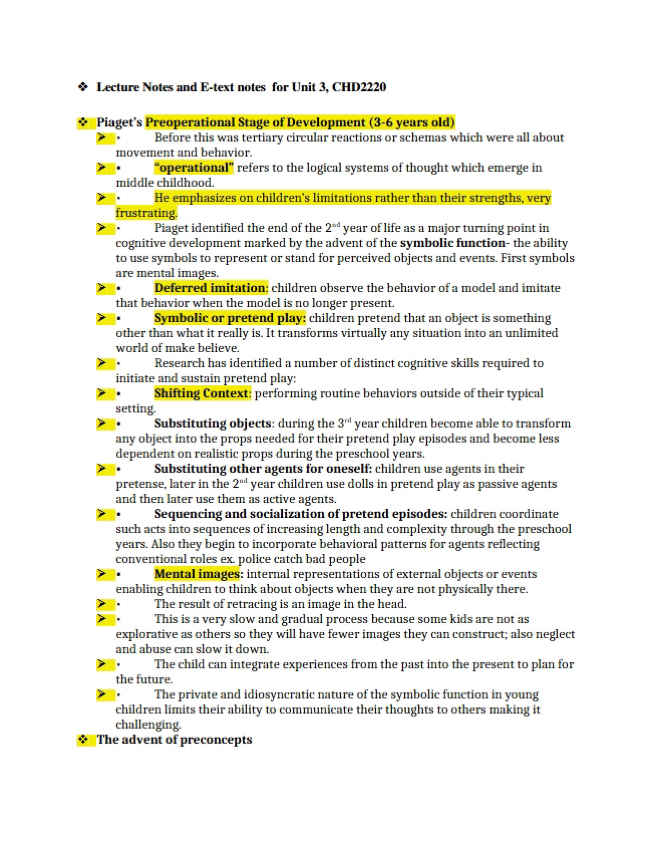 Notes from Lecture and E-text