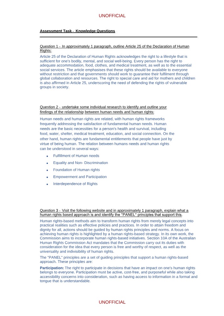 Declaration of Human Rights - Article 25