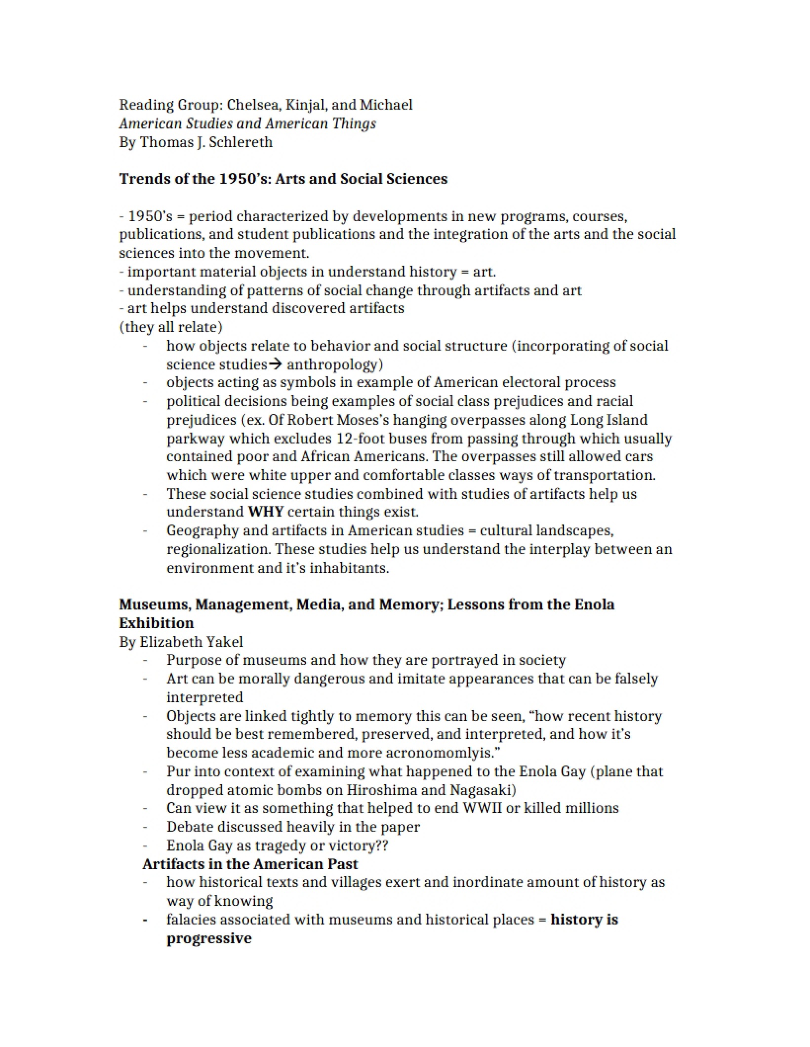 Arts and Social Sciences 1950s Trends
