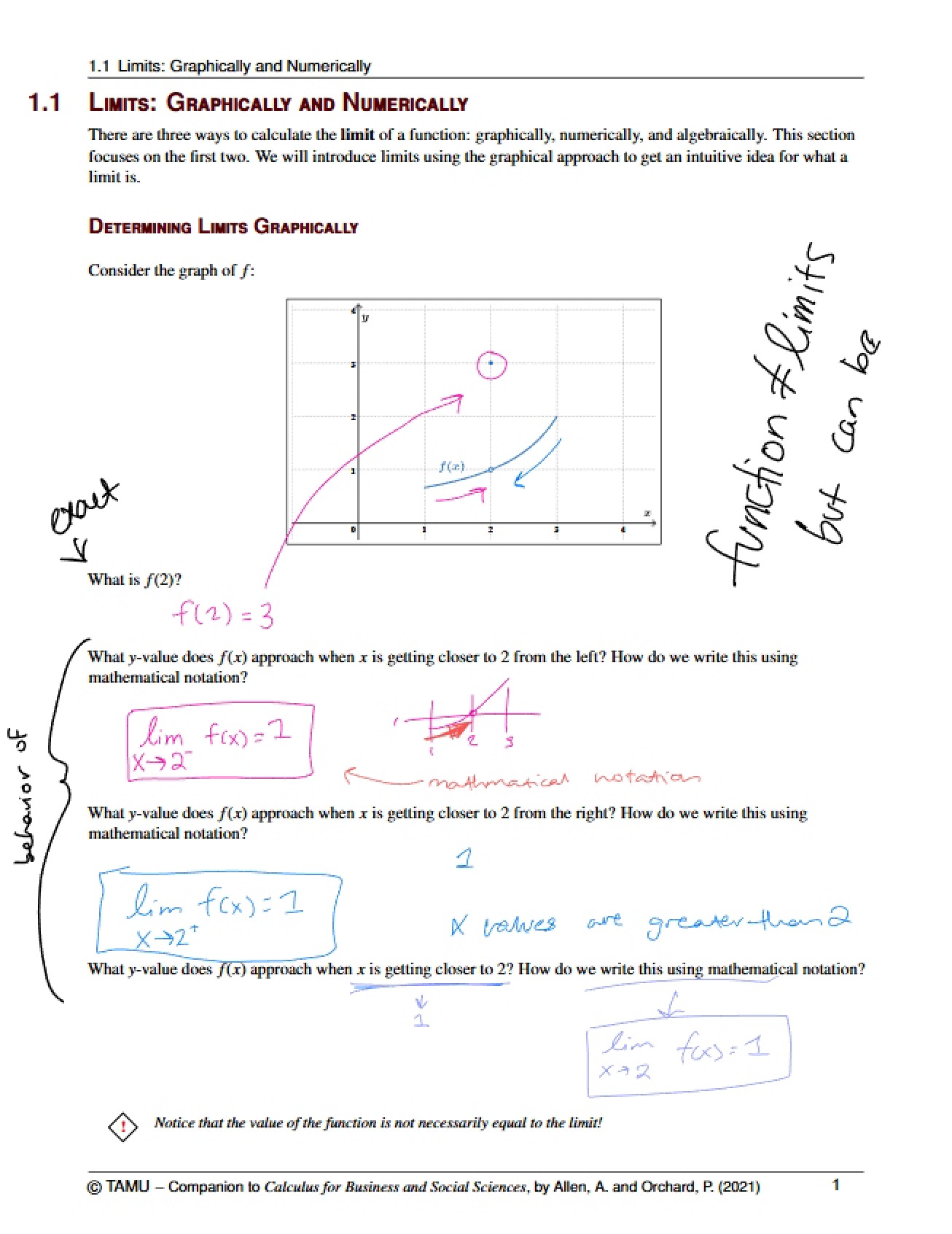 Exploration of Limits Graphical and Numerical Methods