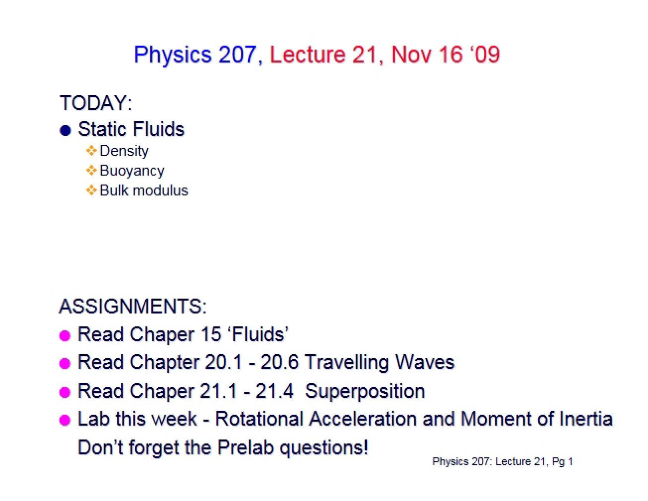 Fluids in Static State
