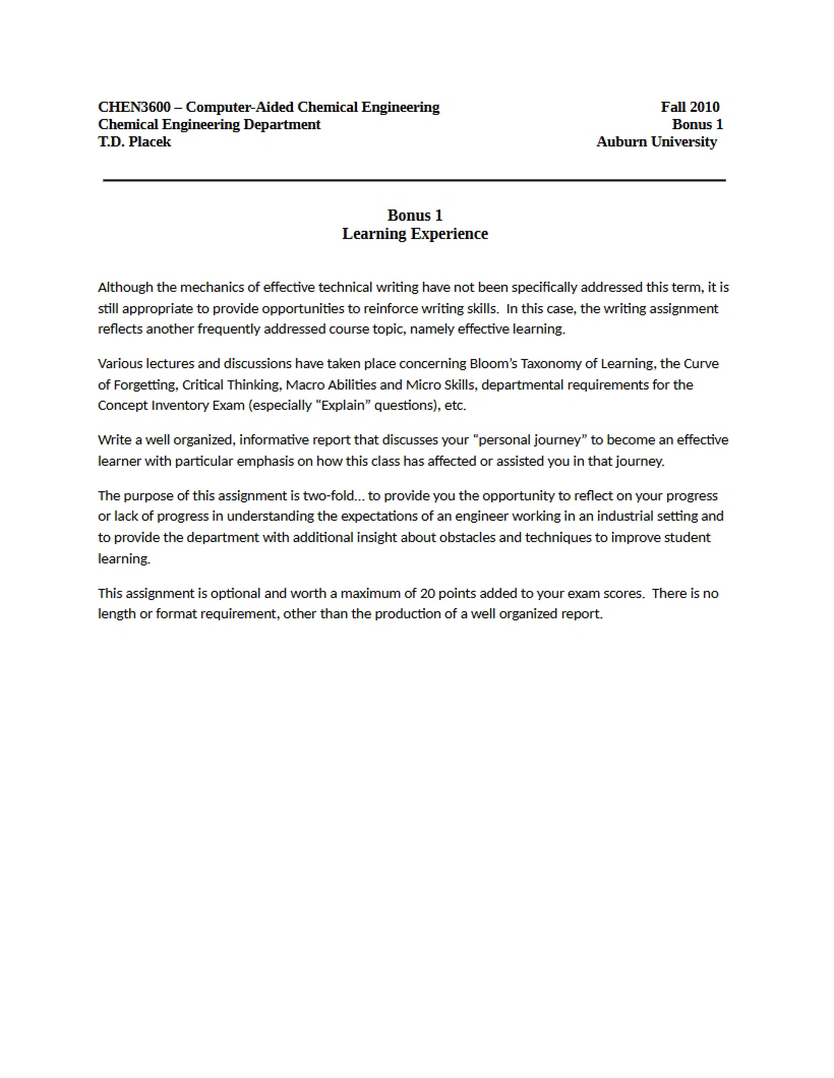 First Bonus Assignment Anonymous Submissions
