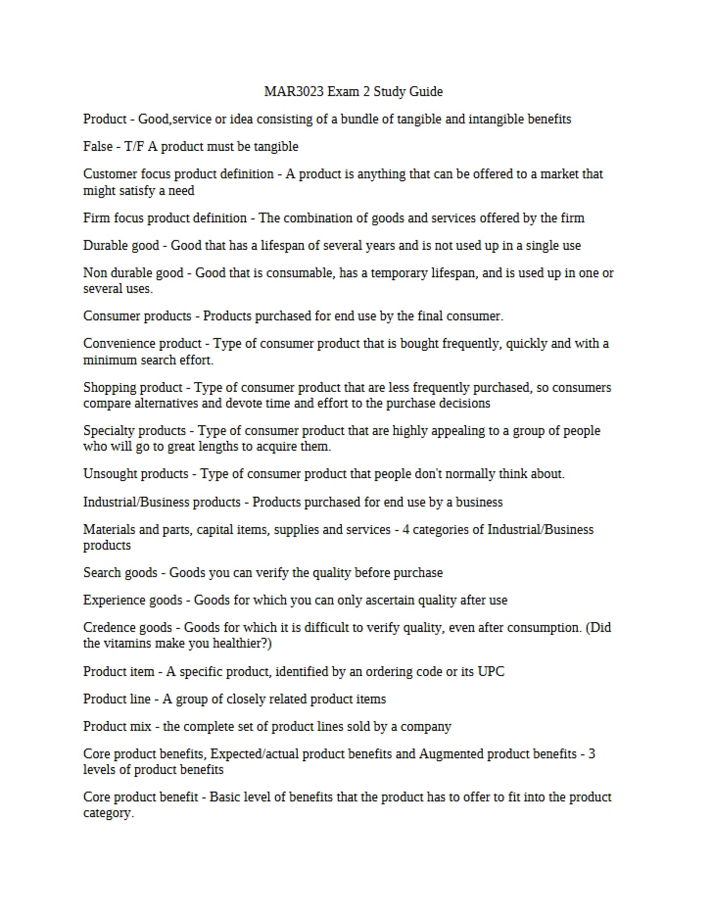 Preparation Guide for Exam 2