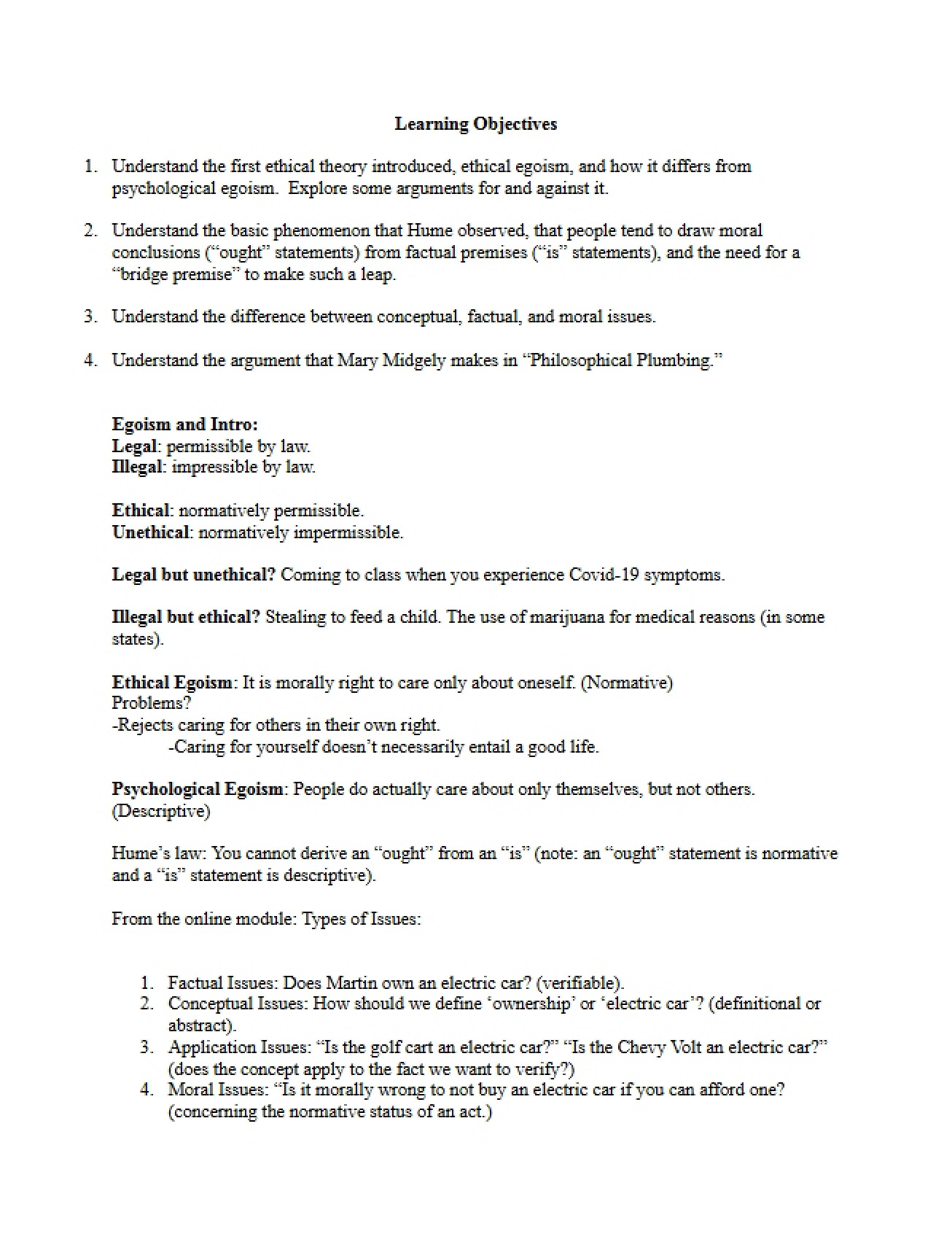 Week 1 Ethical Egoism