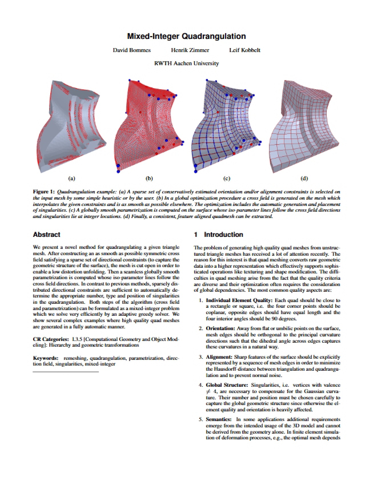 Quadrangulation (Mixed-Integer)