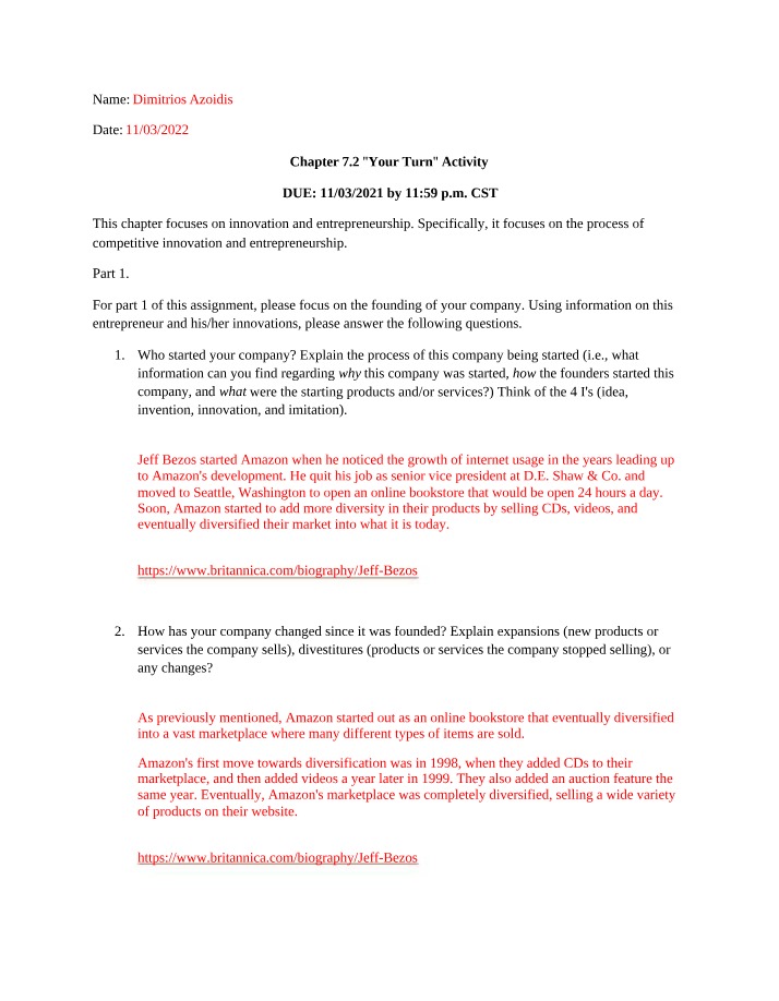 Your Turn Activity - Chapter 7.2
