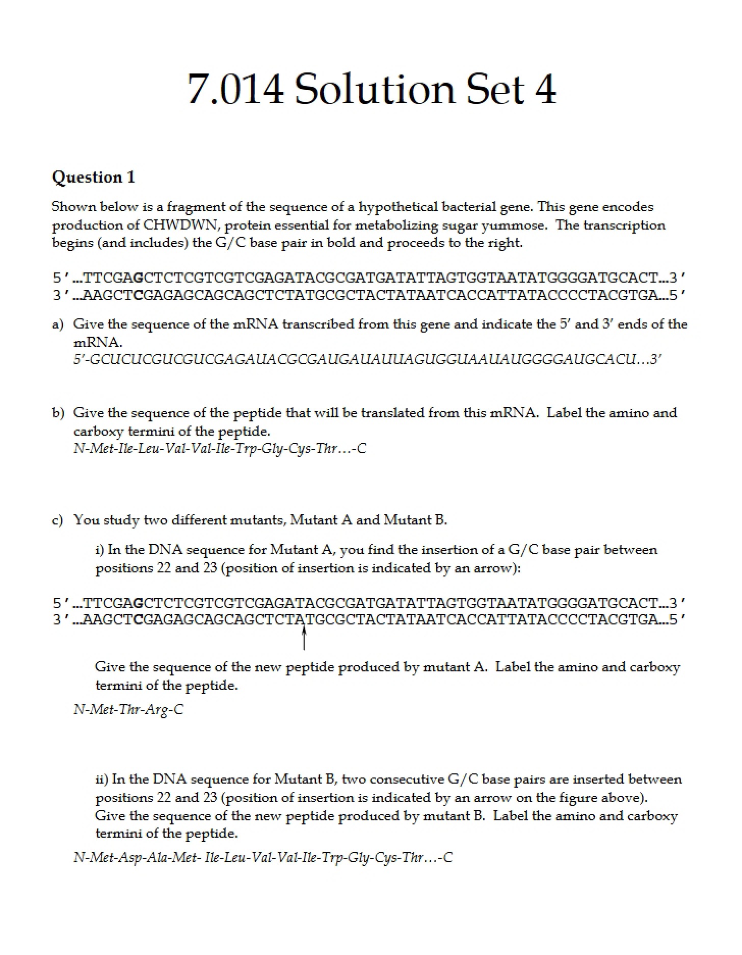 Fourth Solution Set