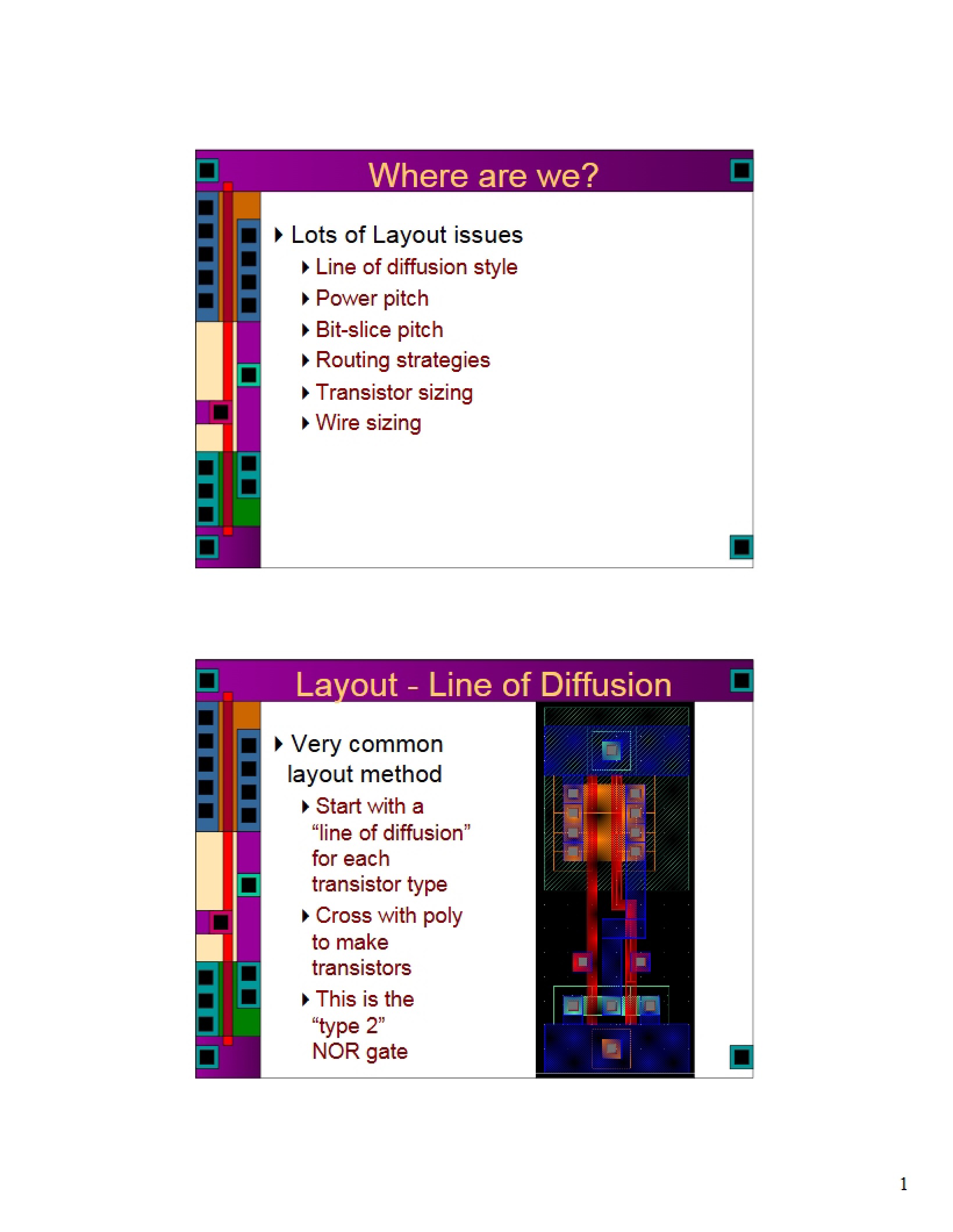 Diffusion Line Layout