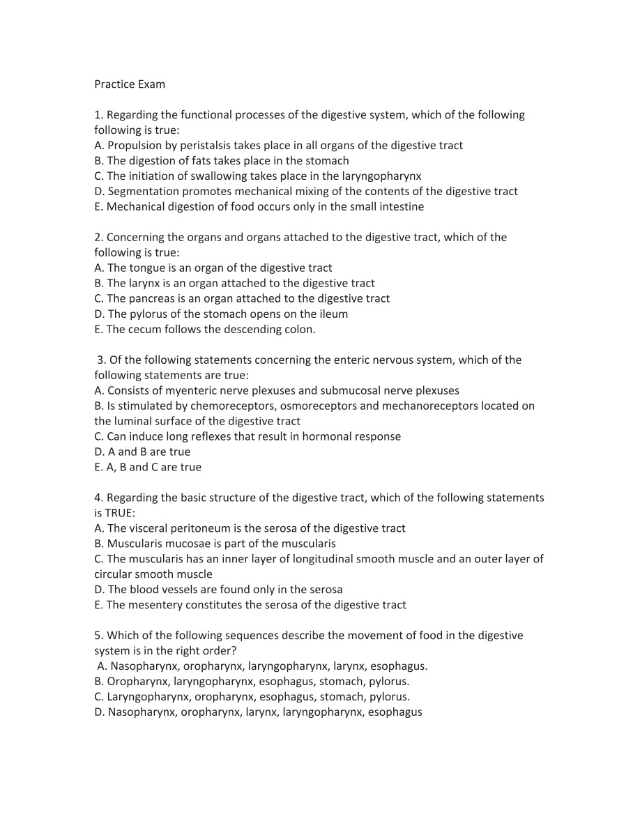 ANP1107 Practice Exam
