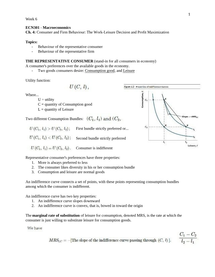 Notes for Week 6 ECN301