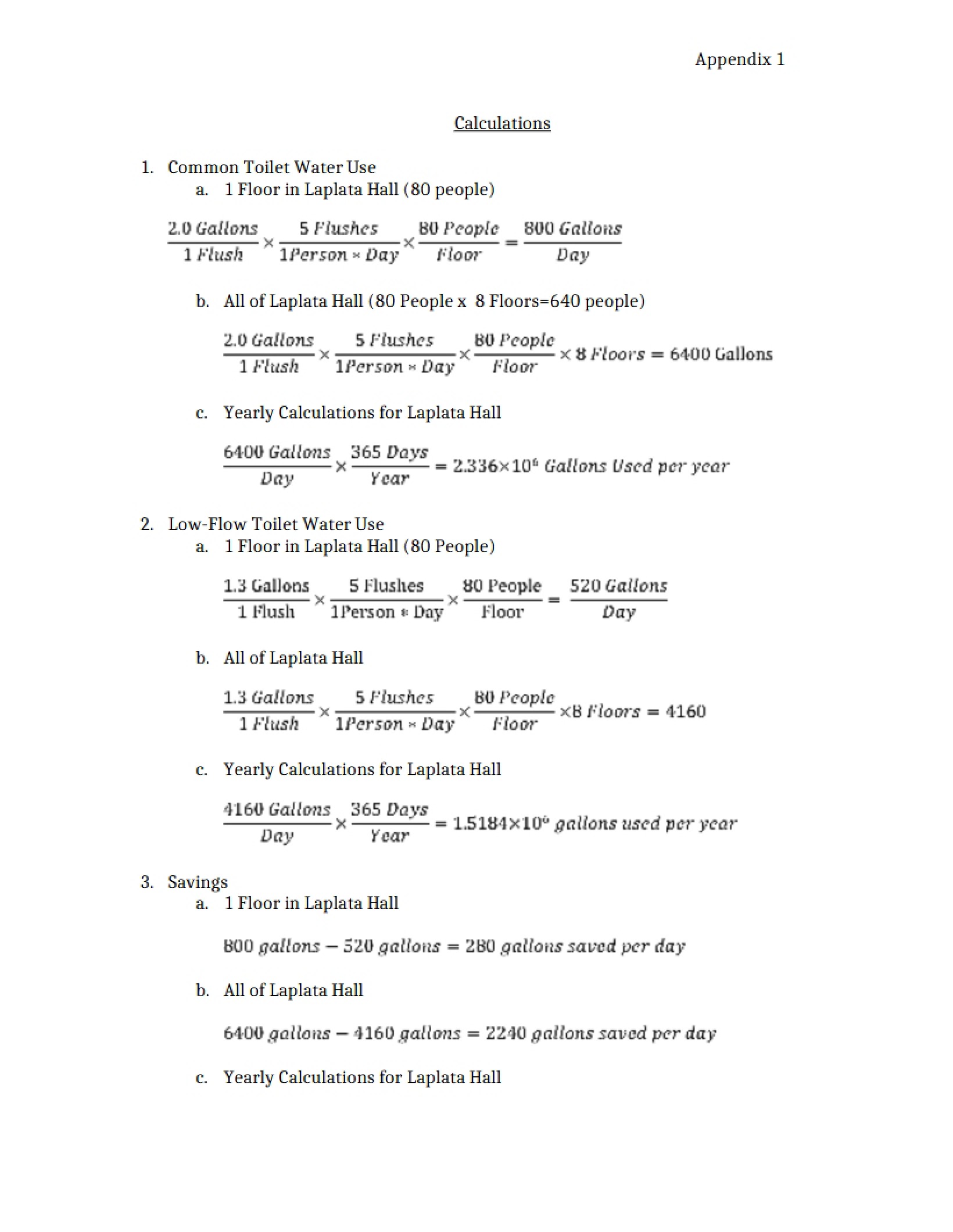 Calculations for Sustainability