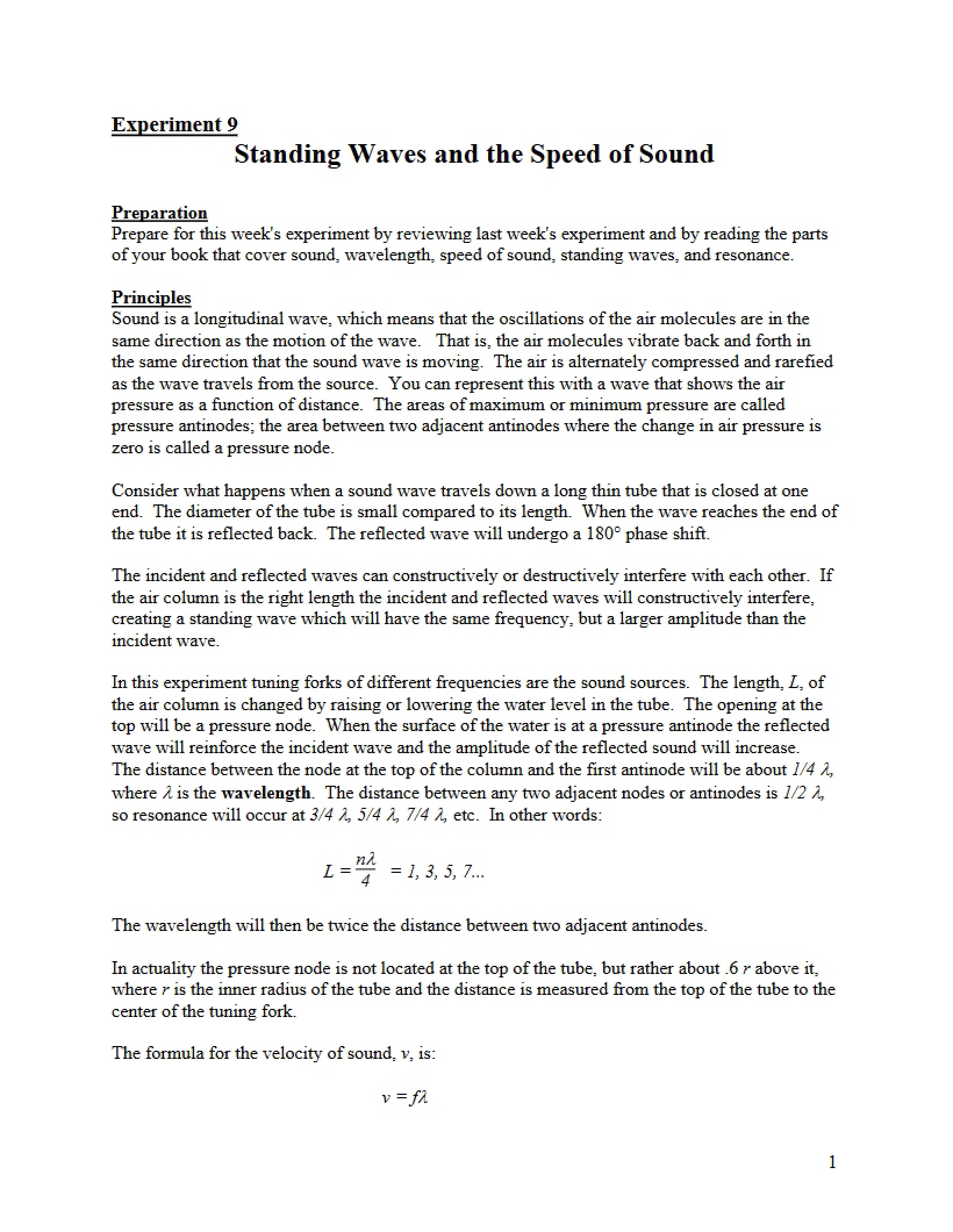 Sound Waves Material - PHYS 1111