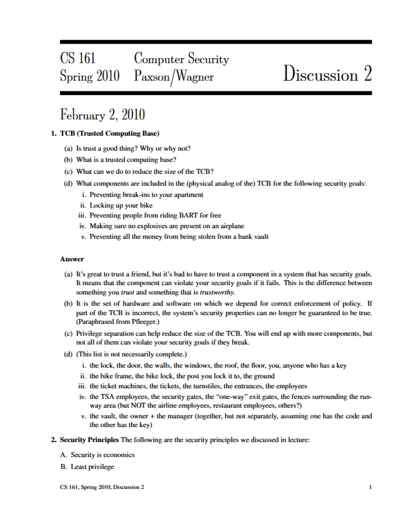 Discussion 2 Notes