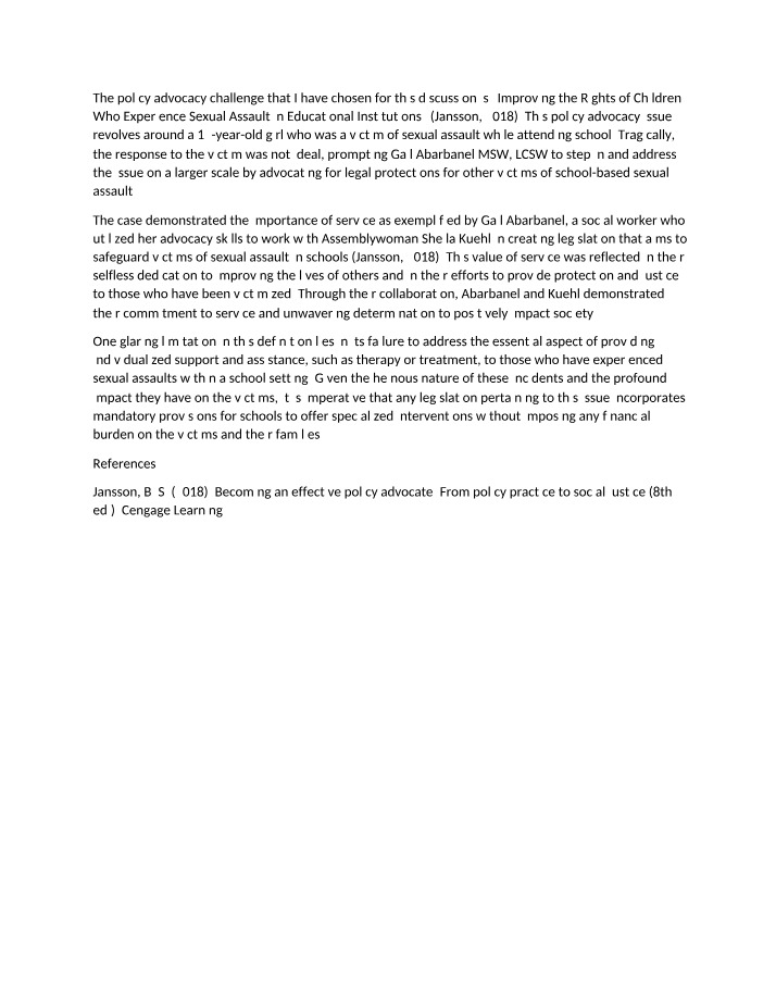 SOCW6060 Week 3 Policy Discussion