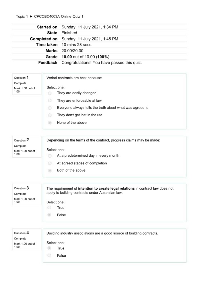 Quiz 1 for CPCCBC4003A