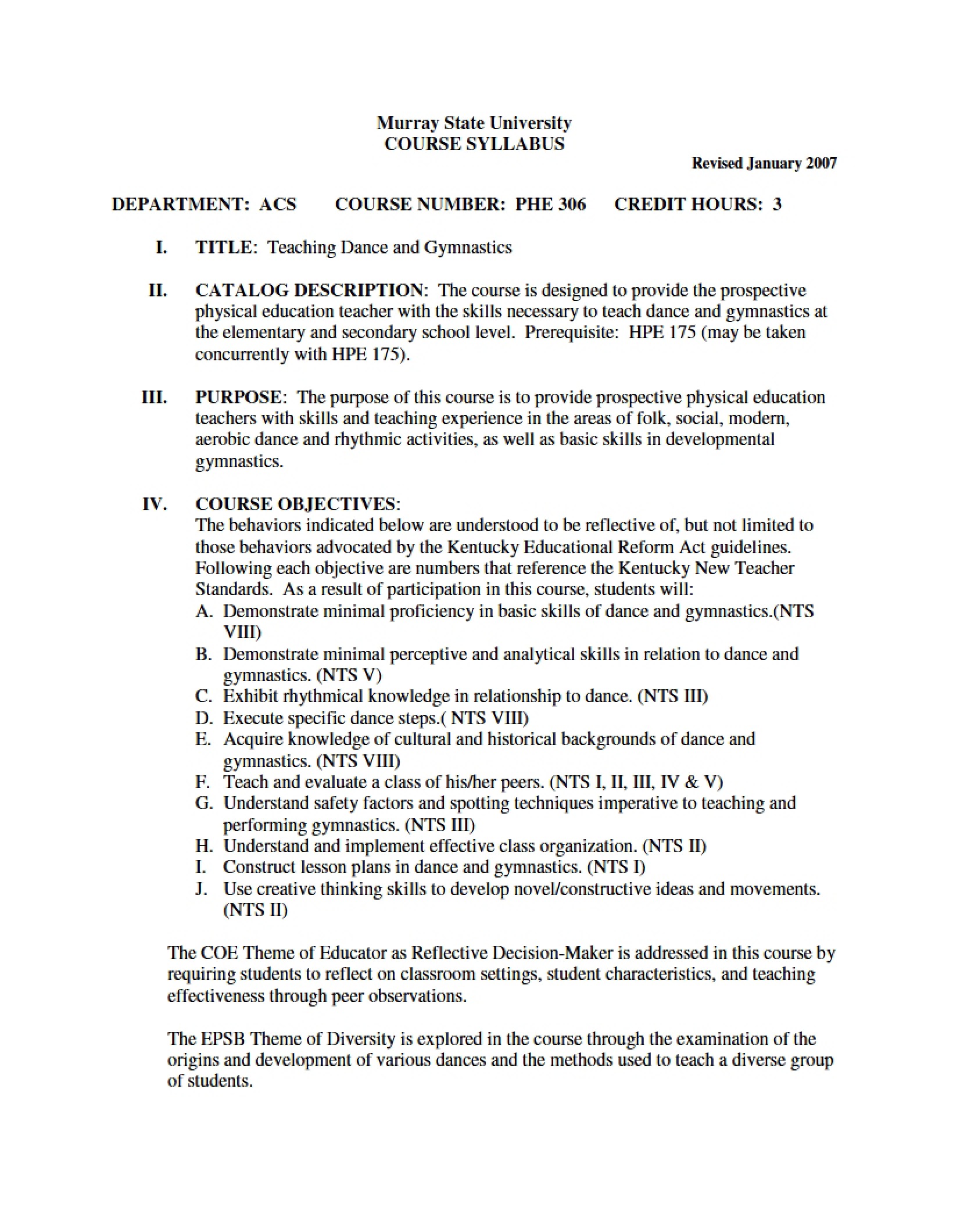 Syllabus - PHE 306