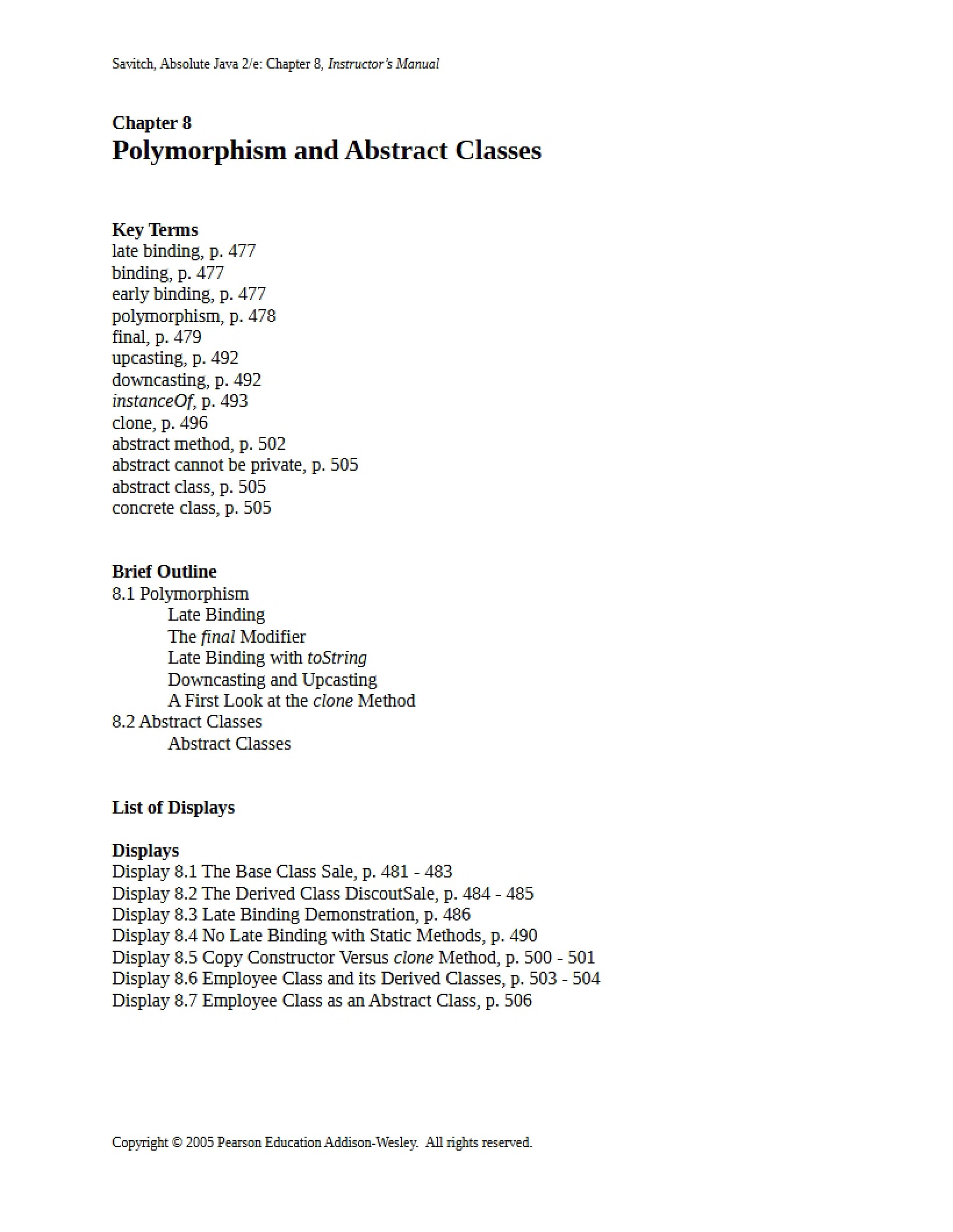 Abstract Classes and Polymorphism