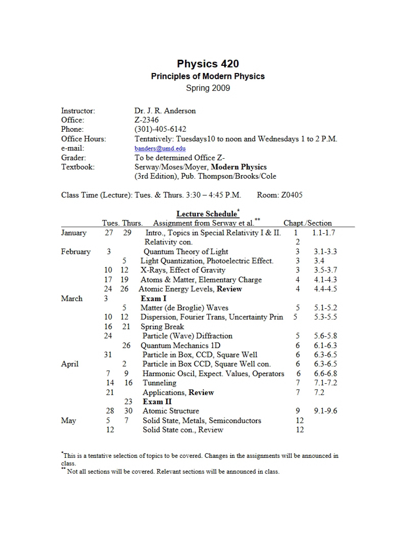 Class Policy Document