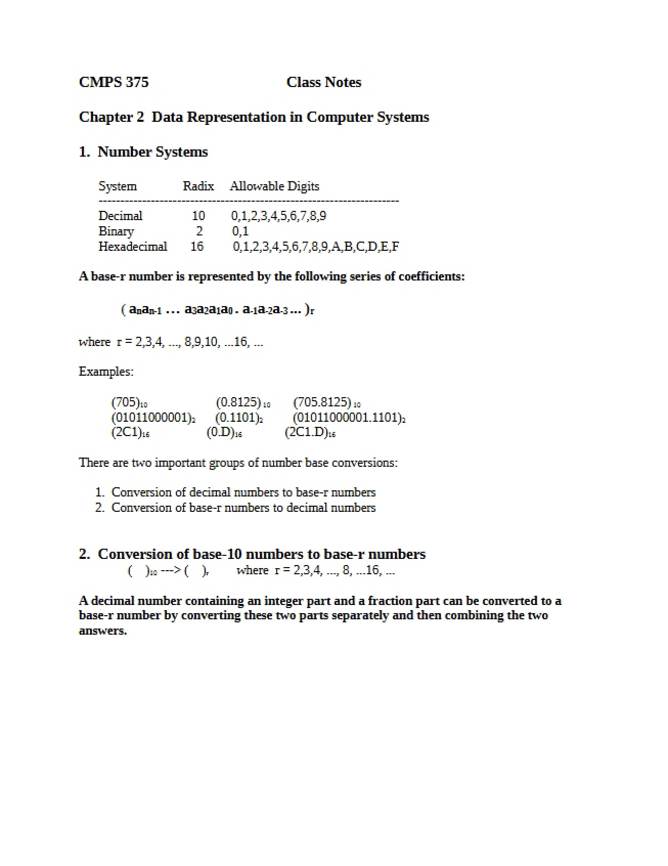 Introduction to Data Representation in Computer Systems