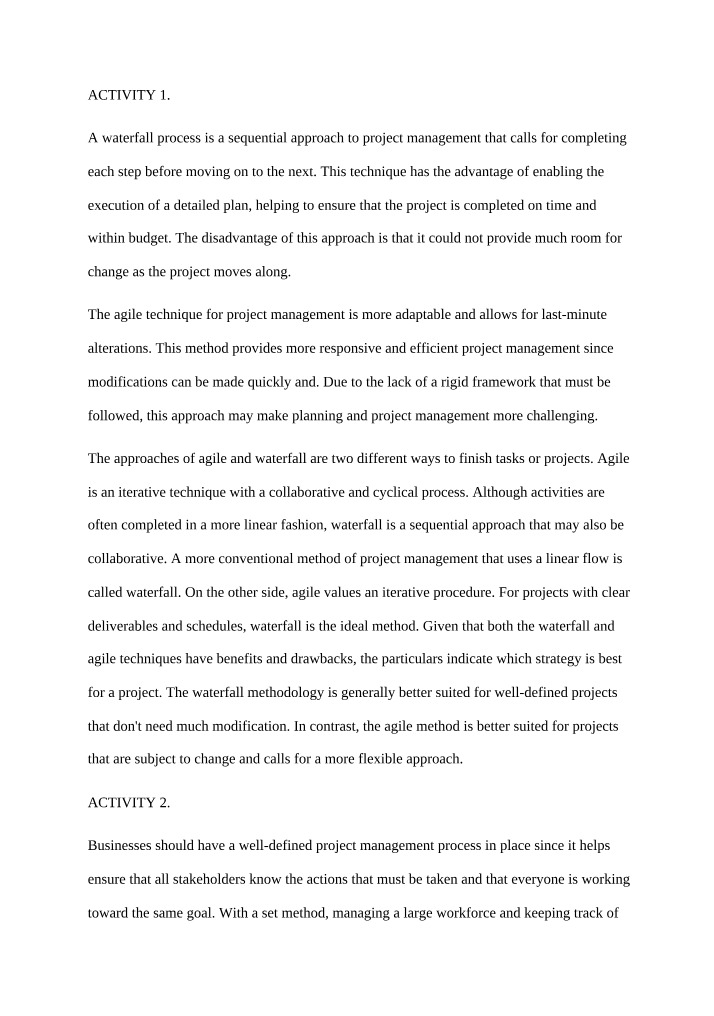 Regulatory Affairs - Activity 1