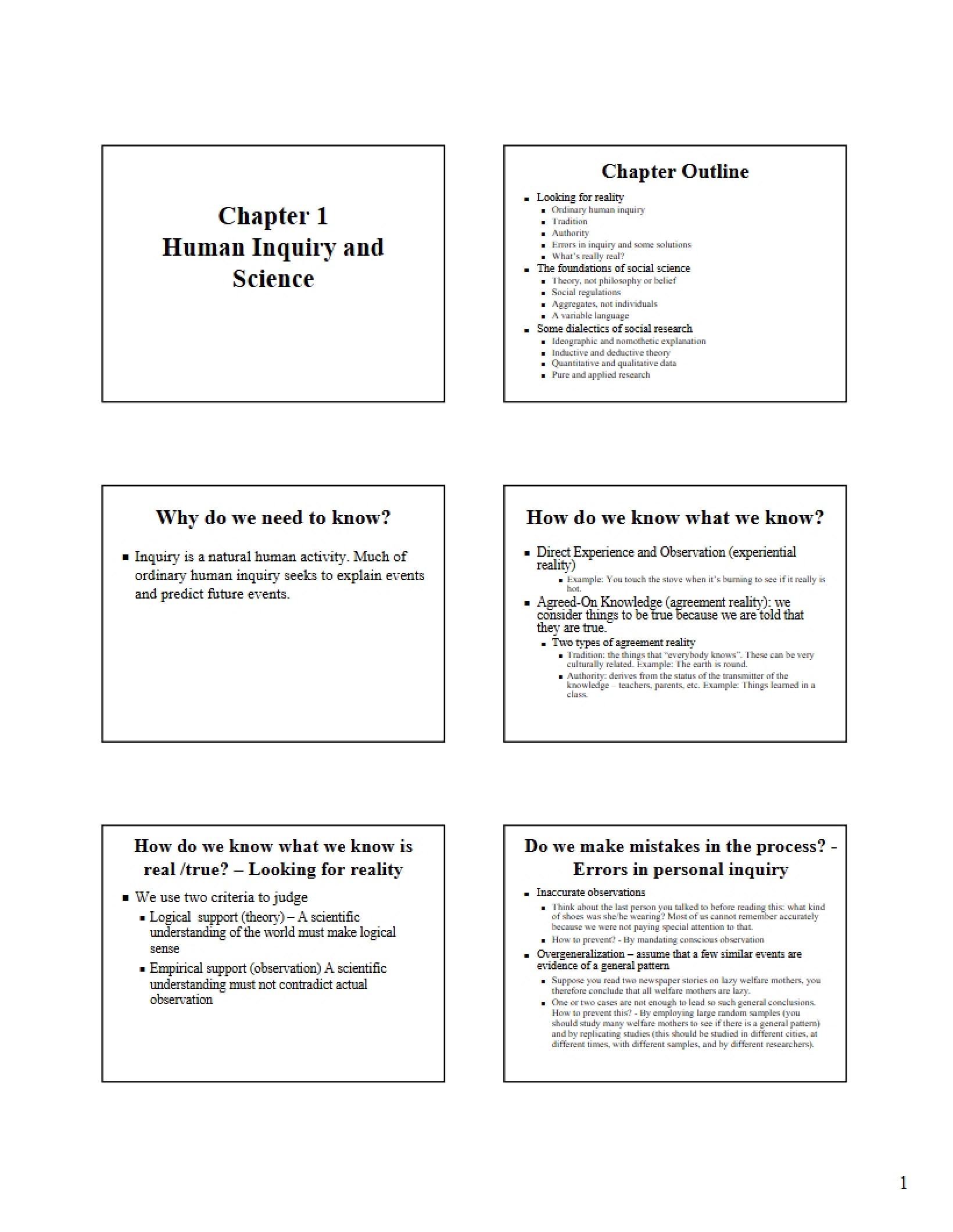 Science and Human Inquiry