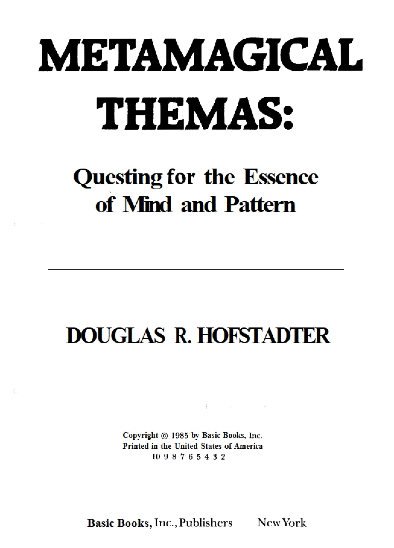 Metamagical Themas Creative Cognition
