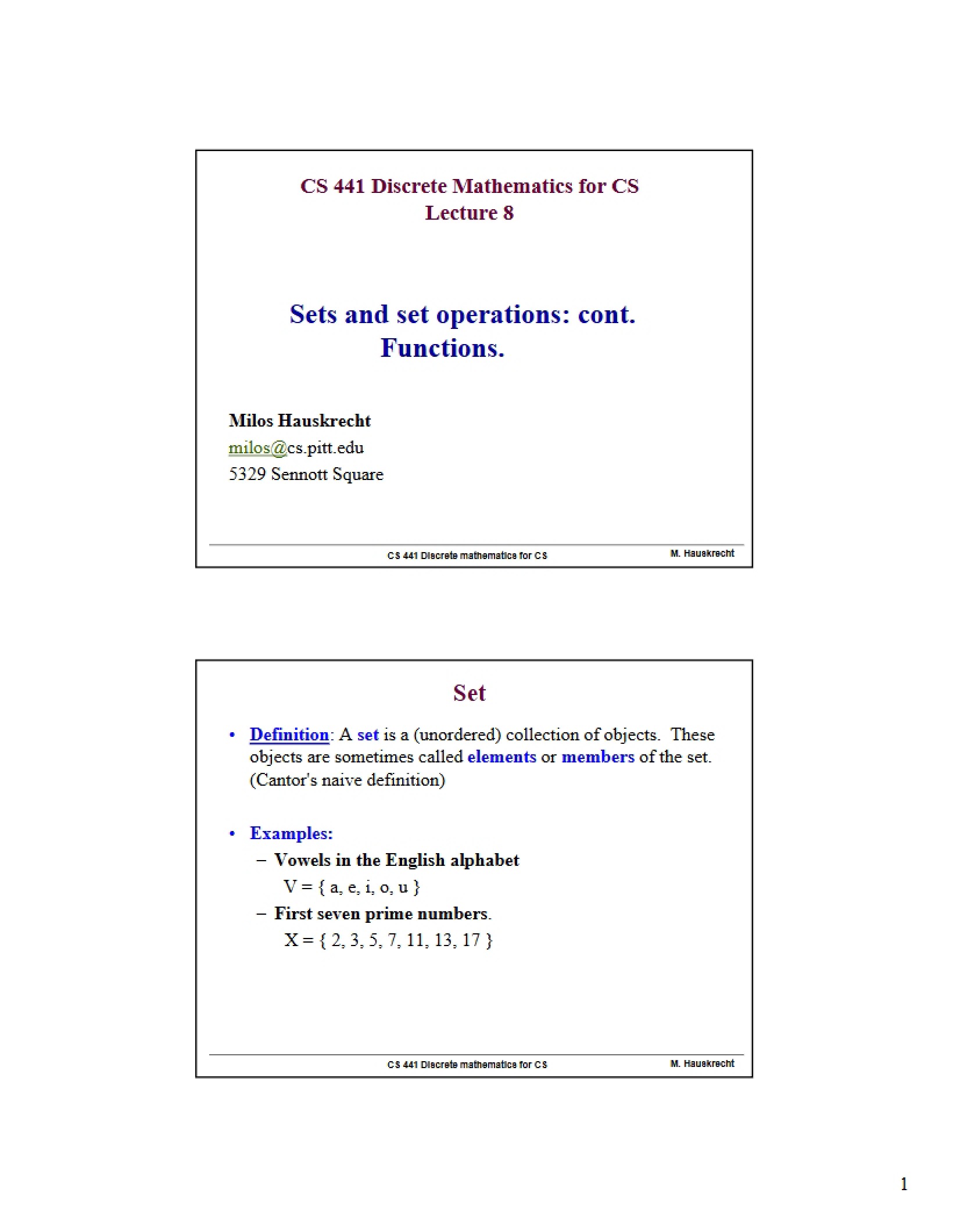 Set Operations and Sets