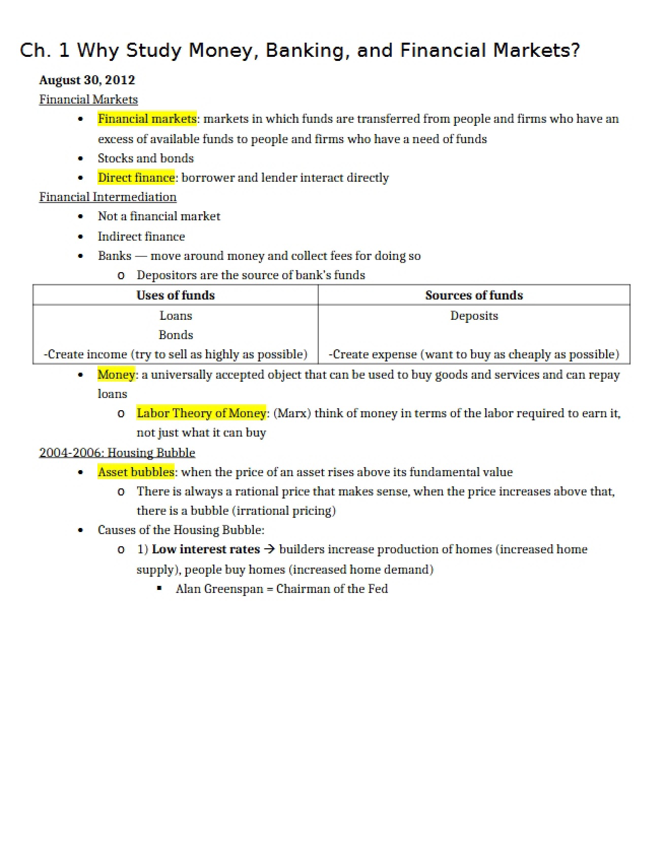 Key Concepts in Financial Markets