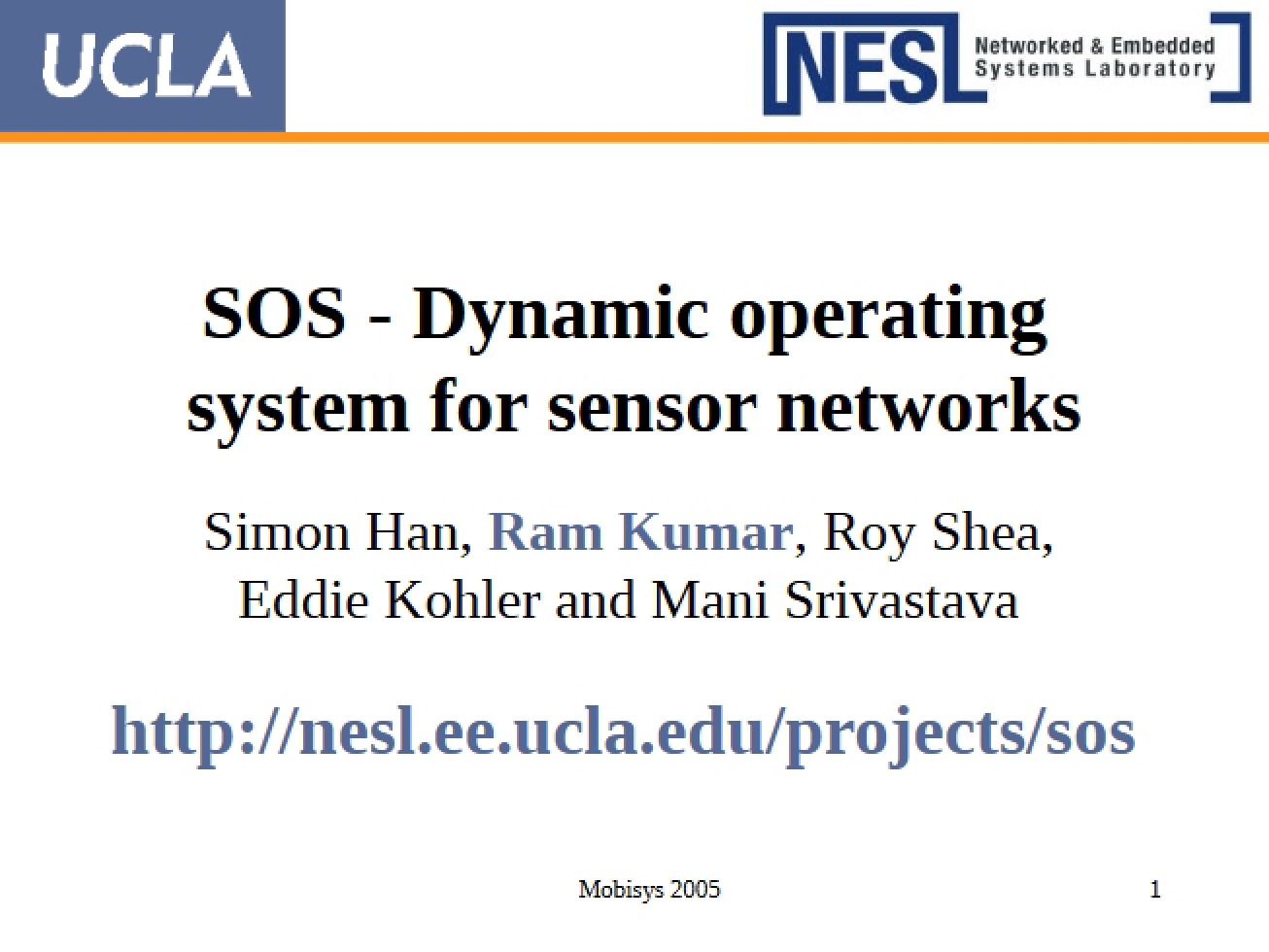 SOS Sensor Network Operating System