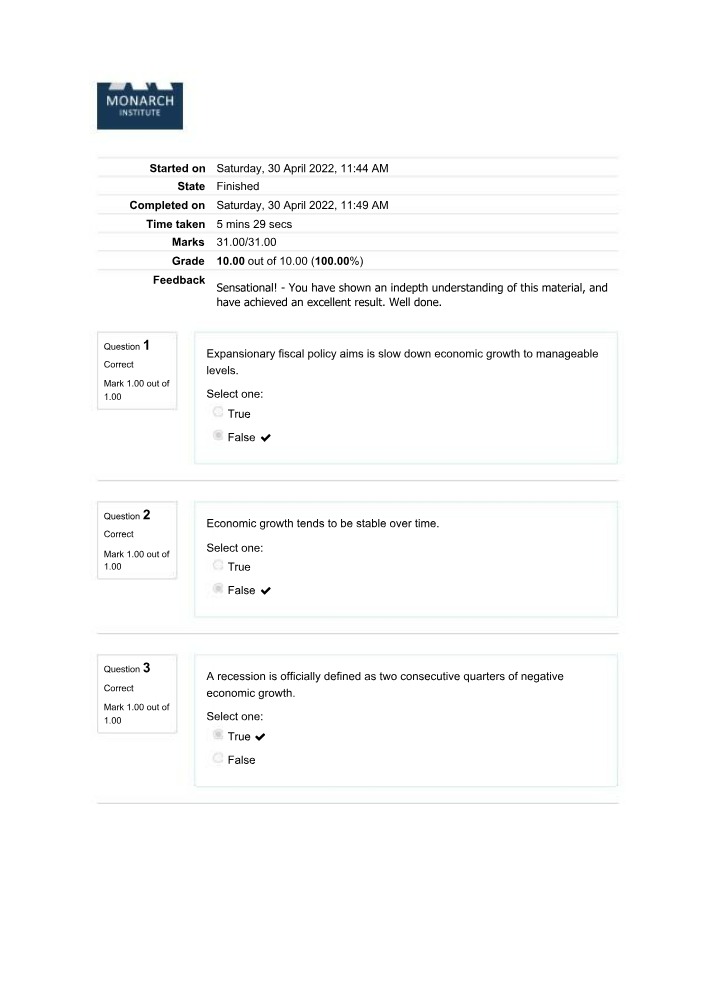 Quiz - Expansionary Fiscal Policy and Macroeconomic Concepts