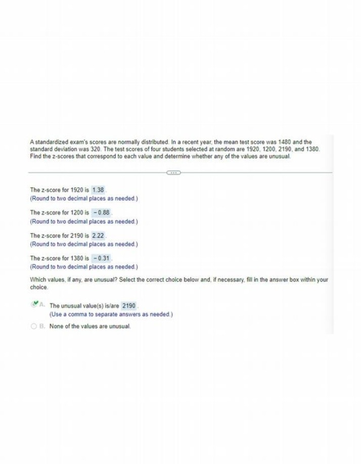 Statistics Exam Problem