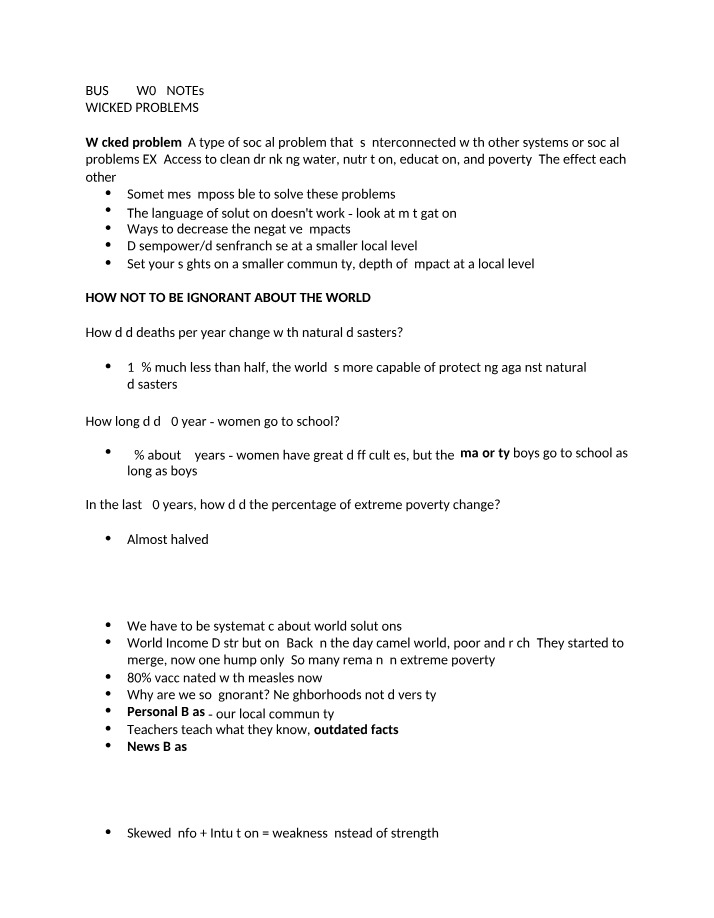 W03 Notes - Root Cause Analysis