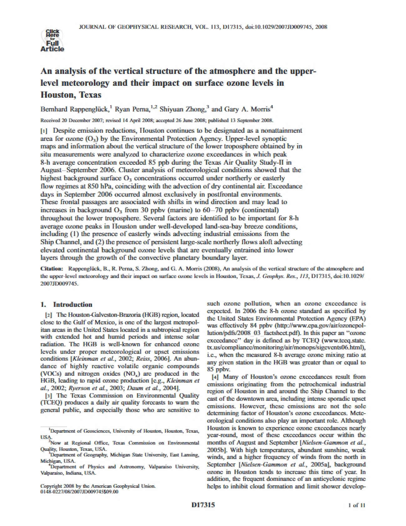 Atmospheric Vertical Structure Analysis