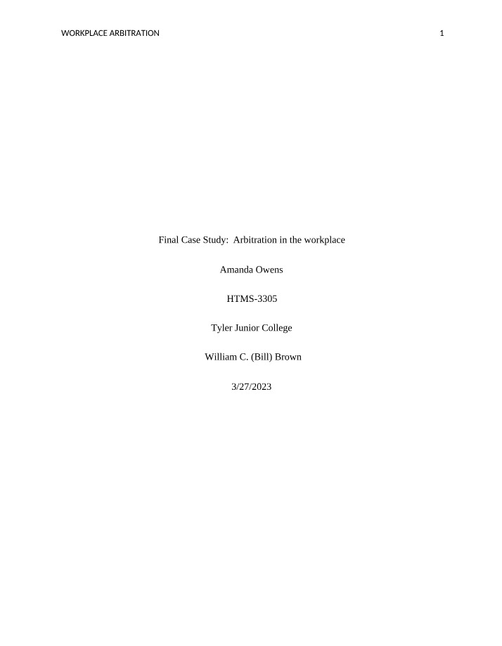 Workplace Arbitration - Addressing Attendance