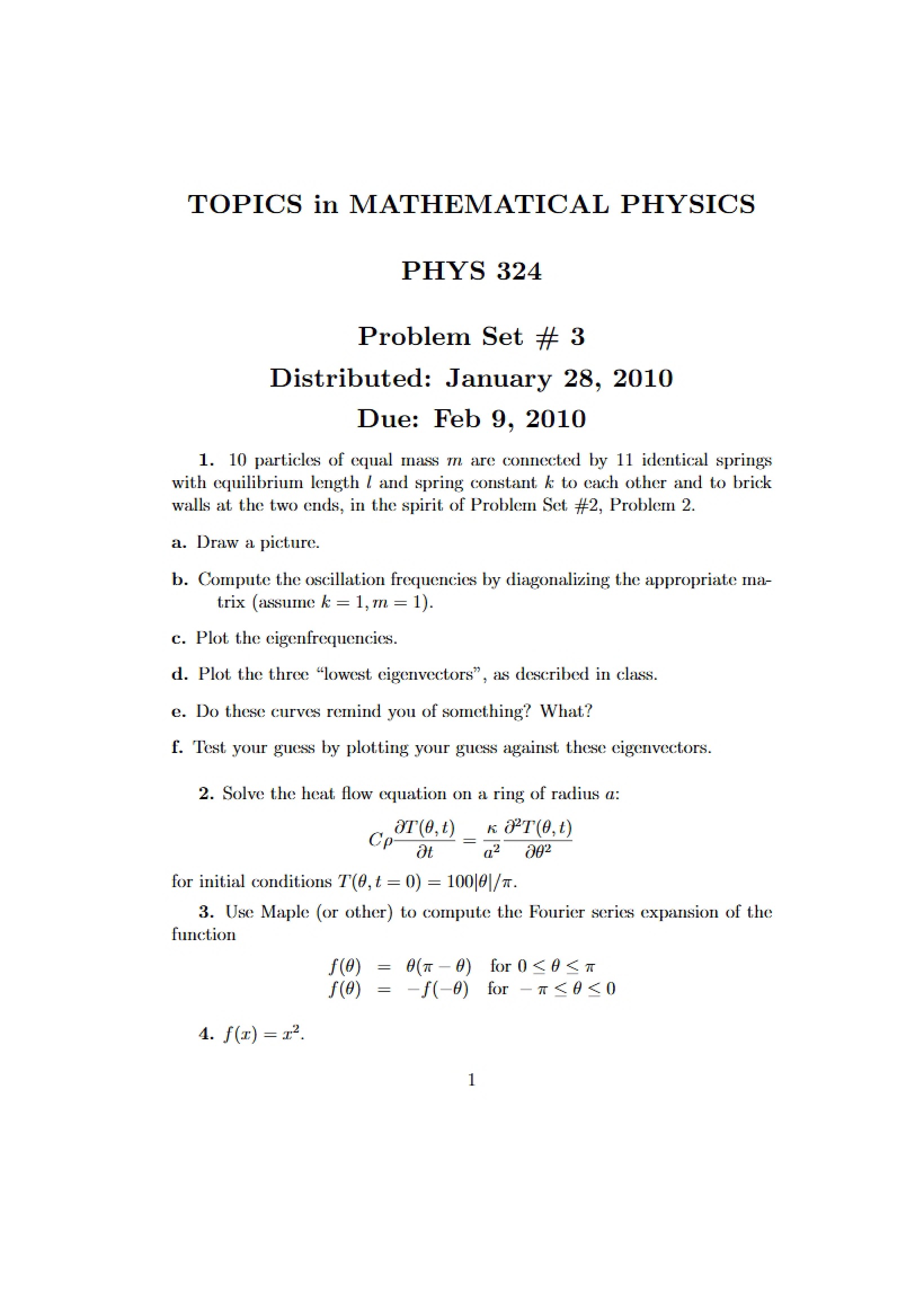 Third Problem Set