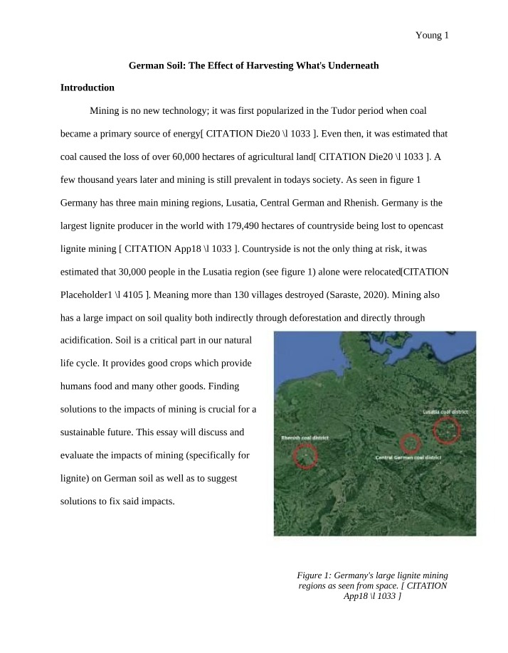 Lignite Mining Impact on German Soil and Deforestation