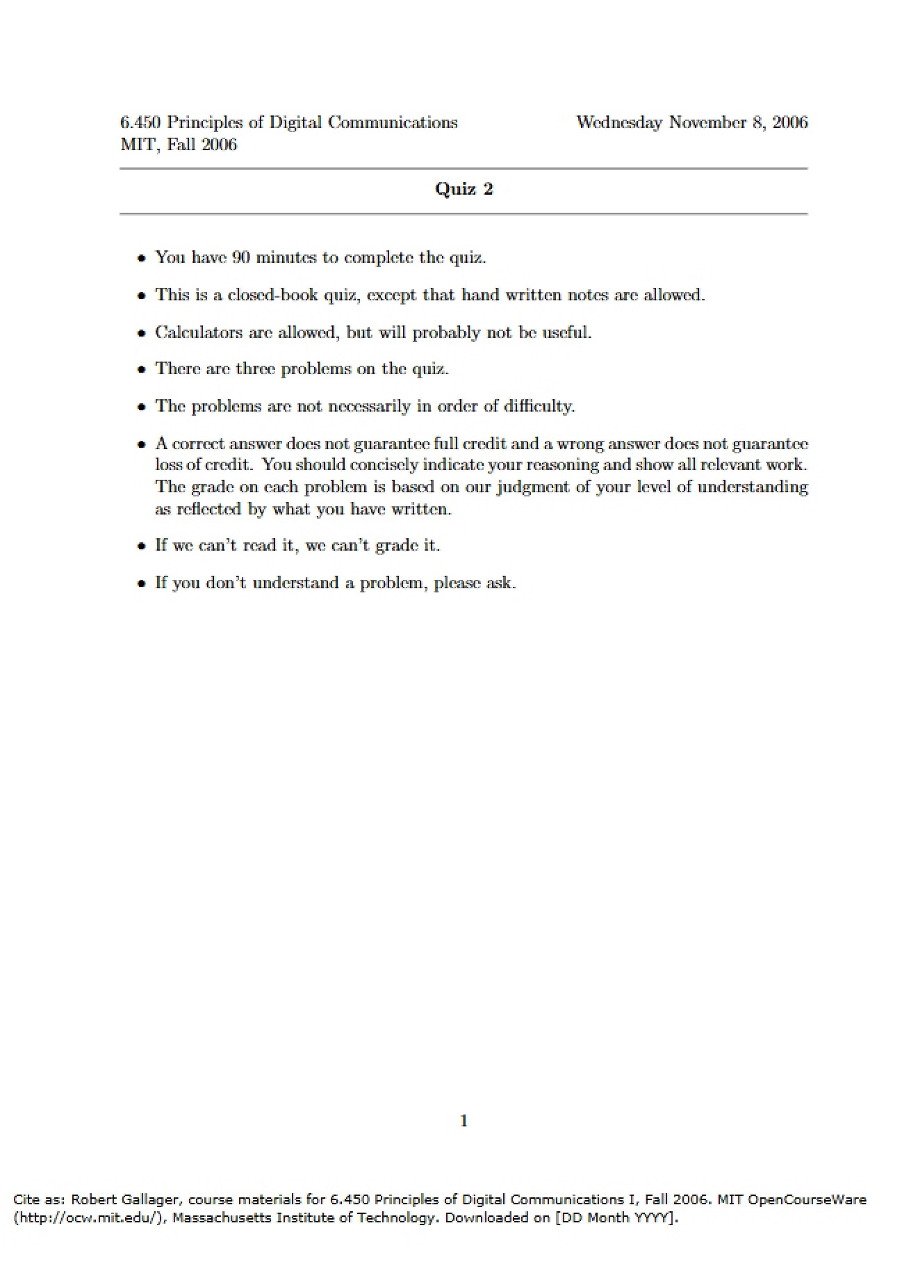 Second Quiz