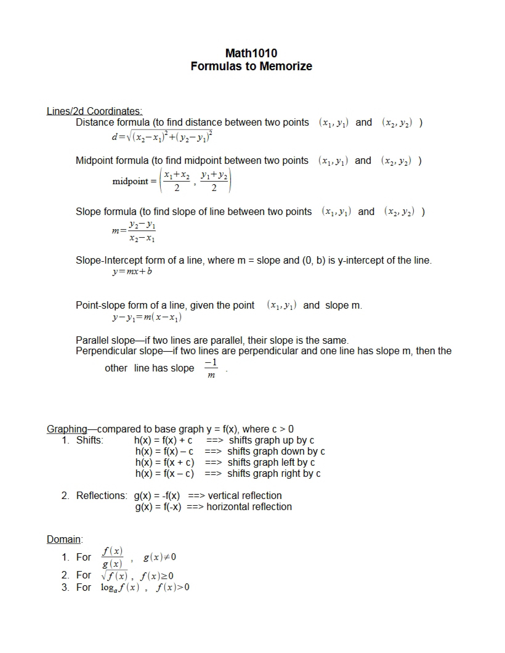 Memorization List for Formulas