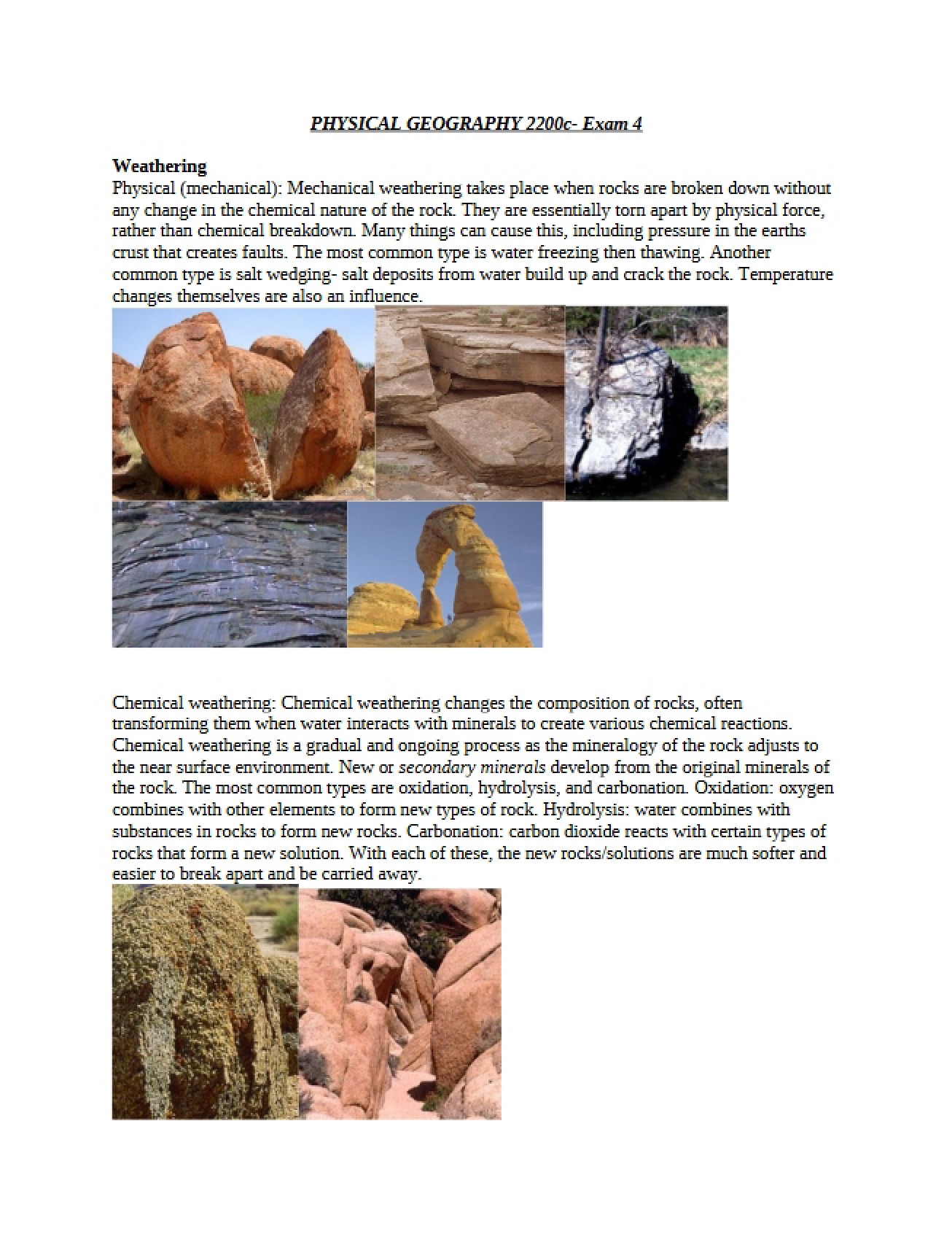 Fourth Examination in Physical Geography