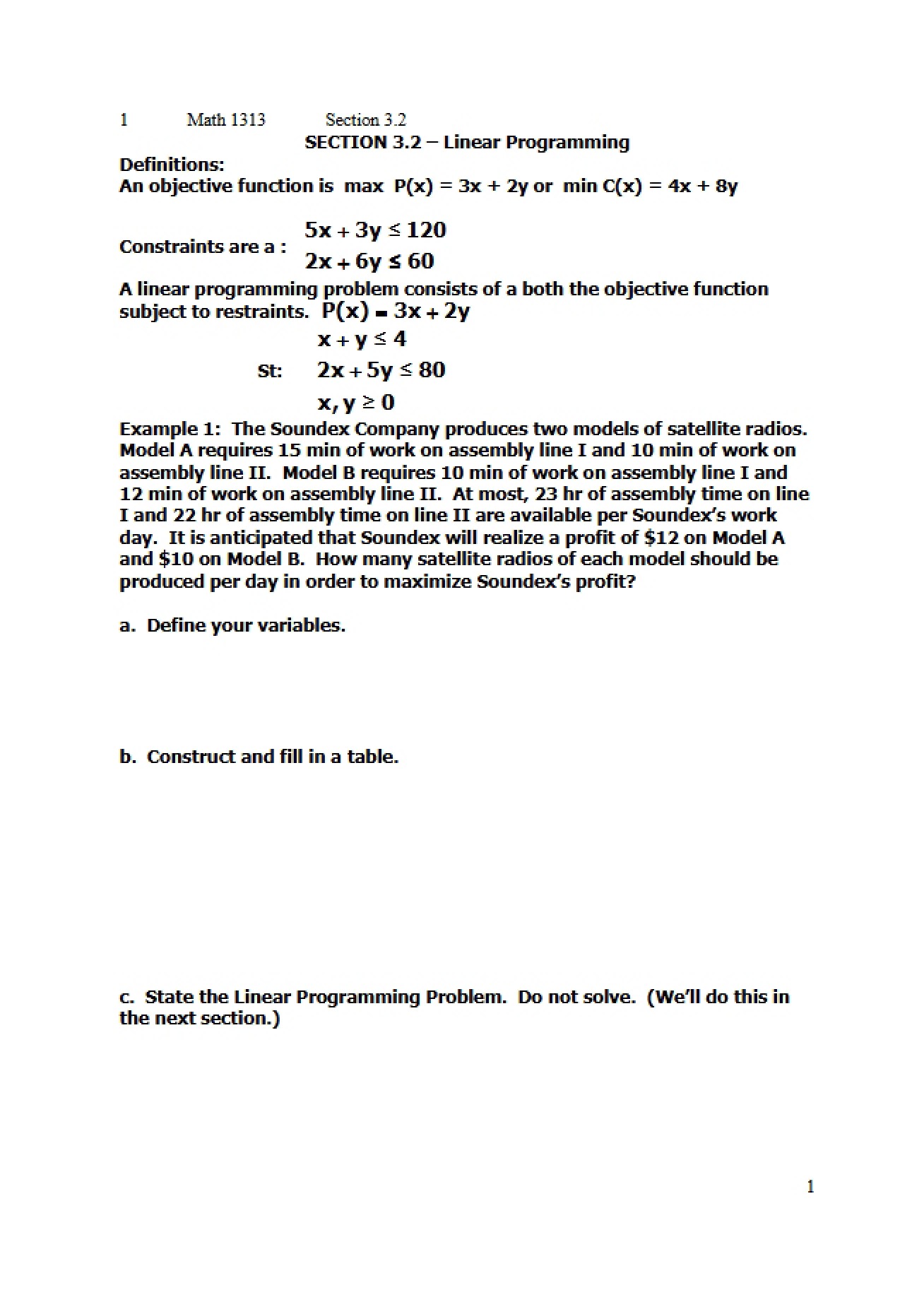 Linear Programming Guide (3.2)