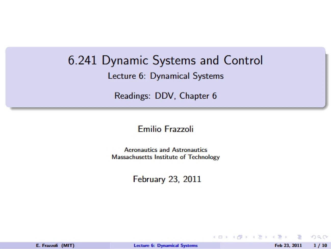 Systems: Dynamical