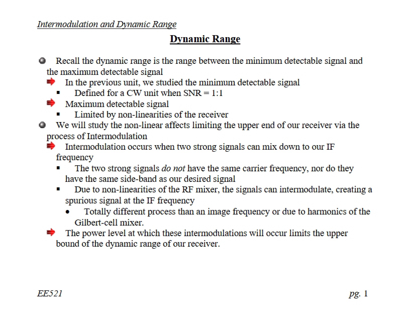 Dynamic Range Concepts